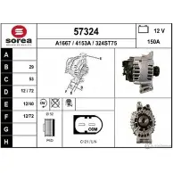 Генератор EAI Ford Galaxy 2 (CA1, WM) Минивэн 1.6 EcoBoost 160 л.с. 2010 – 2015 57324 4153A 3 24ST75