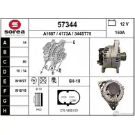 Генератор EAI 57344 Porsche 911 (997) 4 Купе 3.6 GT2 RS 620 л.с. 2010 – 2012 4173A 344 ST75