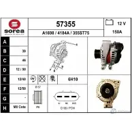 Генератор EAI 355S T75 57355 4184A Land Rover Range Rover 3 (L322) Внедорожник 3.6 D 4x4 272 л.с. 2006 – 2012