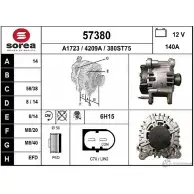 Генератор EAI 3 80ST75 57380 Audi A1 (8XA, F) 1 Спортбек 1.2 Tfsi 86 л.с. 2012 – 2015 4209A