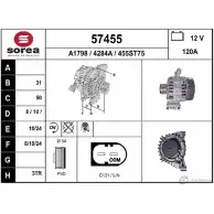 Генератор EAI Fiat Panda (312, 519) 3 Хэтчбек 0.9 78 л.с. 2012 – 2024 57455 455ST75 428 4A