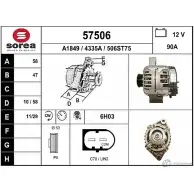 Генератор EAI 506ST75 Smart Fortwo (451) 2 2007 – 2014 4335 A 57506
