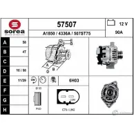 Генератор EAI 507ST75 57507 43 36A Smart Fortwo (451) 2 2007 – 2014