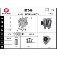 Генератор EAI 549ST75 57549 Honda CR-V 3 (RE) Кроссовер 2.0 i VTEC 4WD (RE5. RE2) 150 л.с. 2006 – 2012 4 378A