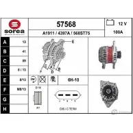Генератор EAI Nissan Micra (K13) 4 2010 – 2017 4 397A 568ST75 57568