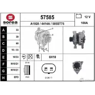 Генератор EAI 57585 441 4A 57585 Opel Adam (A) 1 Хэтчбек 1.4 S 150 л.с. 2014 – 2024