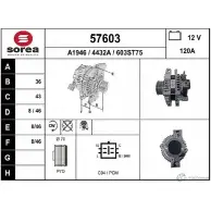 Генератор EAI Honda Accord 8 (CW) Универсал 2.2 i DTEC (CW3) 180 л.с. 2008 – 2025 57603 4432 A 57603