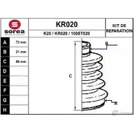 Пыльник шруса EAI K20 KR020 150ST02 0 Toyota Yaris (XP90) 2 Хэтчбек 1.3 3 VVT i (NSP90) 100 л.с. 2008 – 2025