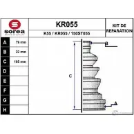 Пыльник шруса EAI 15 0ST055 K55 Opel Corsa (C) 3 Хэтчбек 1.7 DI (F08. F68) 65 л.с. 2000 – 2009 KR055