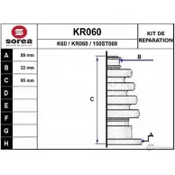 Пыльник шруса EAI K60 150 ST060 KR060 Volkswagen Passat (B3-B4) 2 Седан 1.6 72 л.с. 1988 – 1989