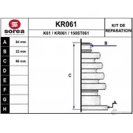 Пыльник шруса EAI K61 150ST0 61 KR061 Volkswagen Polo (9A4, 9A2, 9N2) 4 Седан 1.9 SDI 64 л.с. 2002 – 2024