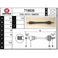 Приводной вал EAI ST111 T19030 2804861 030S T91