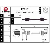 Приводной вал EAI Citroen C3 1 (FC, PF1) Хэтчбек 1.4 16V 88 л.с. 2003 – 2024 161ST9 2 CT311 T29161