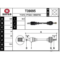 Приводной вал EAI T39095 Peugeot 106 095ST 93 PT253