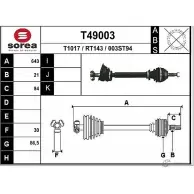 Приводной вал EAI RT143 T49003 2805353 0 03ST94