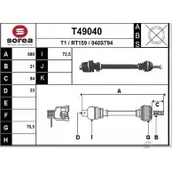 Приводной вал EAI 0 40ST94 2805370 RT159 T49040