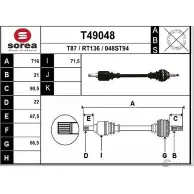 Приводной вал EAI T49048 048 ST94 2805375 RT136
