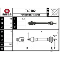 Приводной вал EAI RT183 1 02ST94 2805415 T49102