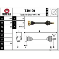 Приводной вал EAI T49109 RT216 109S T94 2805429