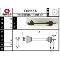 Приводной вал EAI RT231 1 15ST94-44 Renault Laguna (B56) 1 Хэтчбек 2.0 140 л.с. 1995 – 2001 T49115A