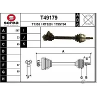 Приводной вал EAI T49179 RT329 179ST9 4 Renault Laguna (K56) 1 Универсал 2.2 dT (K569) 113 л.с. 1996 – 2001