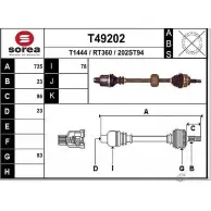 Приводной вал EAI T49202 RT360 20 2ST94 Renault Clio (BB, CB) 2 Хэтчбек 1.5 dCi (B/CB03) 80 л.с. 2001 – 2003