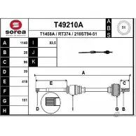 Приводной вал EAI RT374 Opel Movano (A) 1 Автобус 2.5 CDTI (JD) 101 л.с. 2007 – 2024 2 10ST94-51 T49210A