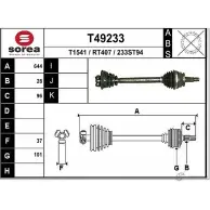 Приводной вал EAI RT407 Renault Master (JD) 2 Автобус 1.9 dTI 80 л.с. 2000 – 2025 T49233 233 ST94