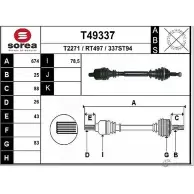 Приводной вал EAI 33 7ST94 RT497 Renault Scenic (JM) 2 Минивэн 1.6 (JM0C. JM0J. JM1B) 113 л.с. 2003 – 2024 T49337