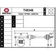 Приводной вал EAI RT509 T49348 Renault Clio 4 (BH, KH) 2012 – 2019 3 48ST94