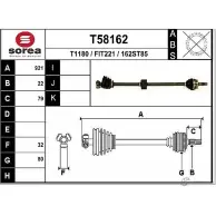 Приводной вал EAI 162S T85 2805882 T58162 FIT221