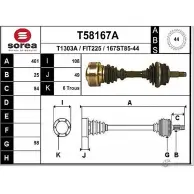 Приводной вал EAI T58167A 167 ST85-44 2805891 FIT225