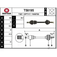 Приводной вал EAI 195ST 85 T58195 2805931 OPT117