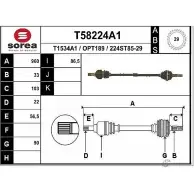 Приводной вал EAI 224S T85-29 Opel Astra (G) 2 Универсал 1.8 16V (F35) 116 л.с. 1998 – 2000 T58224A1 OPT189