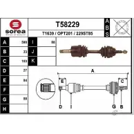 Приводной вал EAI Opel Astra (G) 2 1998 – 2004 T58229 229ST8 5 OPT201