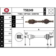 Приводной вал EAI 249S T85 Opel Zafira T58249 OPT224