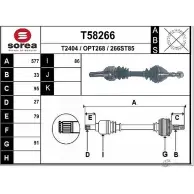 Приводной вал EAI T58266 2 66ST85 Opel Zafira OPT268