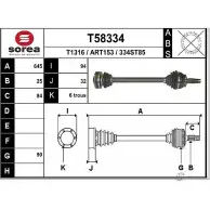 Приводной вал EAI 334S T85 2806095 T58334 ART153