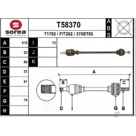 Приводной вал EAI Fiat Brava (182) 1 Хэтчбек 1.2 16V 80 82 л.с. 1998 – 2002 FIT262 T58370 37 0ST85