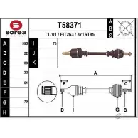 Приводной вал EAI T58371 FIT263 371ST 85 Fiat Brava (182) 1 Хэтчбек 1.2 16V 80 82 л.с. 1998 – 2002