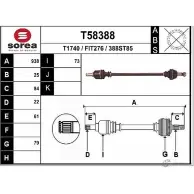 Приводной вал EAI 388 ST85 Fiat Stilo (192) 1 2001 – 2010 FIT276 T58388