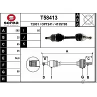 Приводной вал EAI Opel Corsa (D) 4 Хэтчбек 1.7 CDTI (L08. L68) 130 л.с. 2009 – 2014 OPT241 4 13ST85 T58413