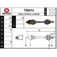 Приводной вал EAI Opel Corsa (D) 4 Хэтчбек 1.7 CDTI (L08. L68) 130 л.с. 2009 – 2014 414ST8 5 T58414 OPT242