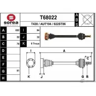 Приводной вал EAI T68022 2806223 022 ST86 AUT104