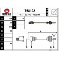 Приводной вал EAI T68192 2806400 SZT102 192ST 86