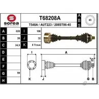 Приводной вал EAI T68208A AUT223 Audi A6 (C4) 1 Седан 4.2 S6 Plus Quattro 326 л.с. 1996 – 1997 208ST86 -45