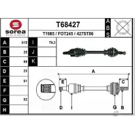 Приводной вал EAI Ford Fusion 1 (CBK, JU) Хэтчбек 1.6 TDCi 90 л.с. 2004 – 2012 T68427 427ST 86 FOT245
