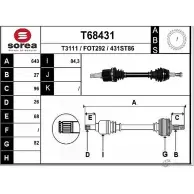 Приводной вал EAI Ford Tourneo Connect 2 (С307) 2013 – 2020 0AD E7B T68431