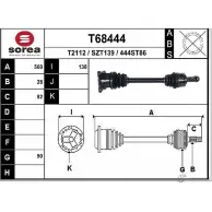 Приводной вал EAI Suzuki Grand Vitara (JT, TE, TD) 2 2005 – 2020 T68444 444ST 86 SZT139