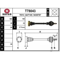 Приводной вал EAI AUT149 T78043 043ST8 7 2806695